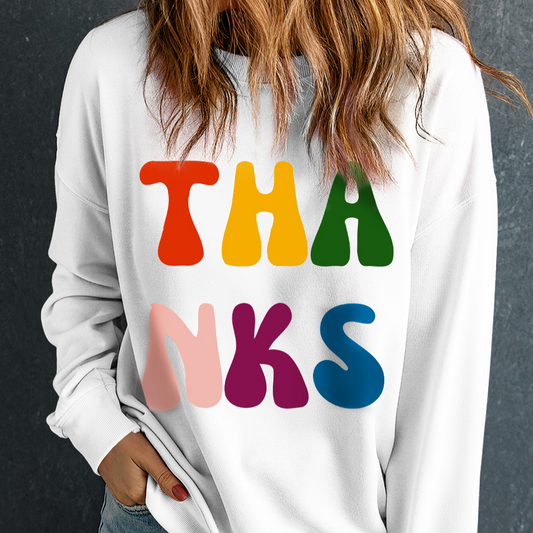 Thanks Colorful Sweatshirt