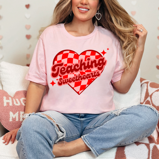 Teaching Sweethearts Retro Checkered Unisex Jersey Short Sleeve Tee