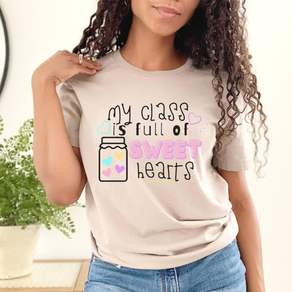 My Class is Full of Sweet Hearts Unisex Jersey Short Sleeve Tee