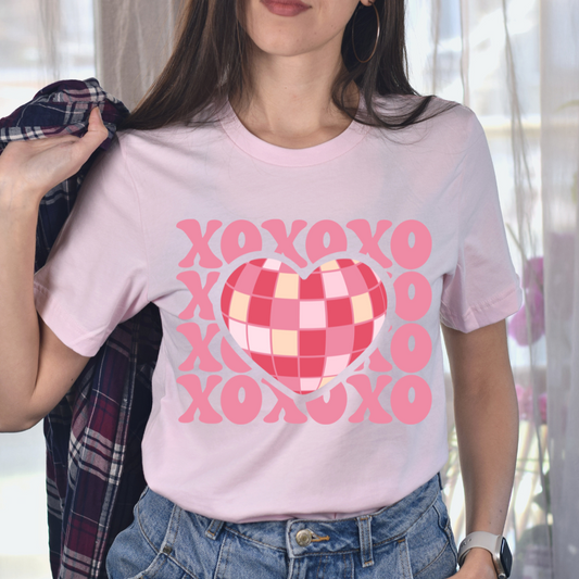 XOXO Heart Disco Unisex Jersey Short Sleeve Tee