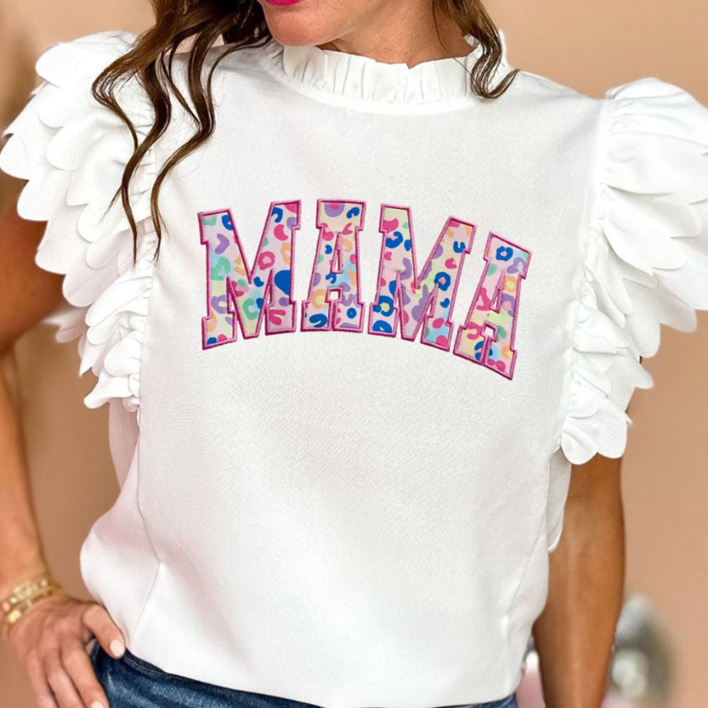 Mama Ruffle Sleeve Blouse