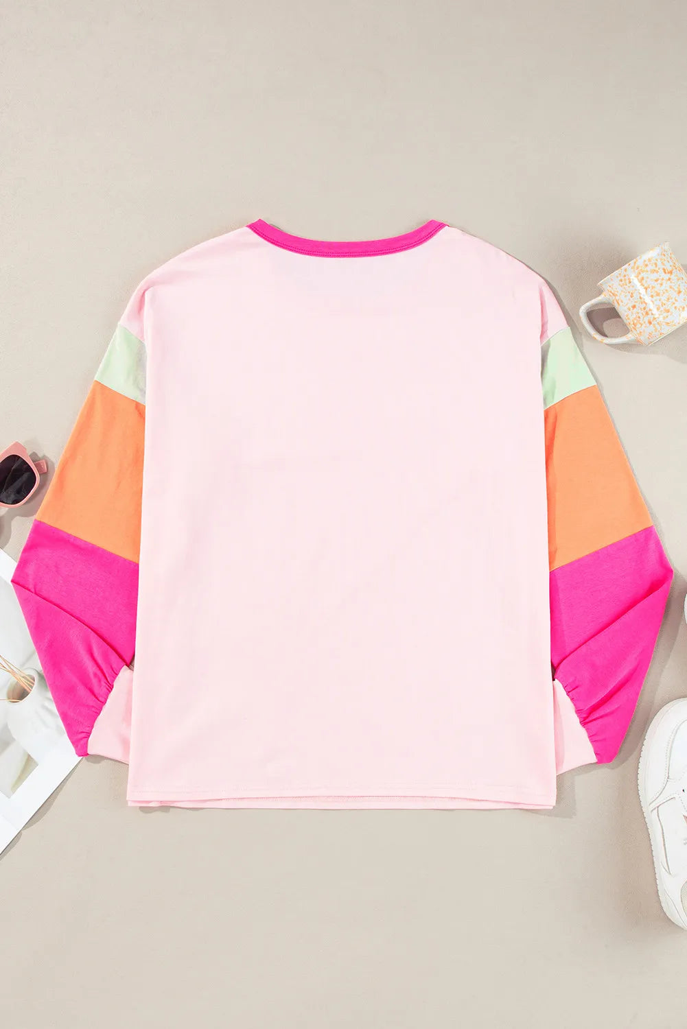 Pastel Footballs Long Sleeve Top