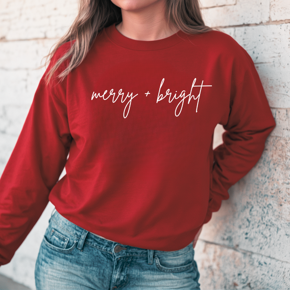 Merry + Bright Cursive Sweatshirt