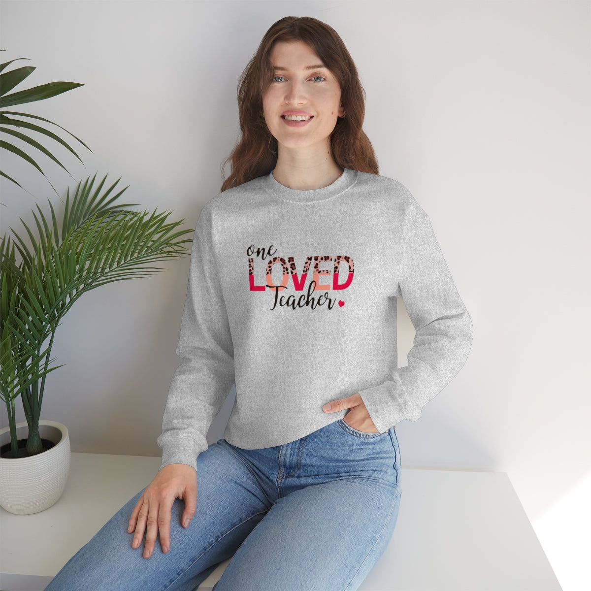 One Loved Teacher Unisex Heavy Blend™ Crewneck Sweatshirt