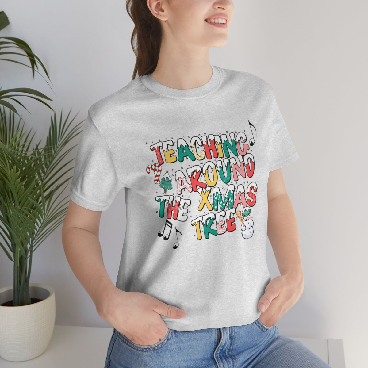 Teaching Around the Xmas Tree Unisex Jersey Short Sleeve Tee