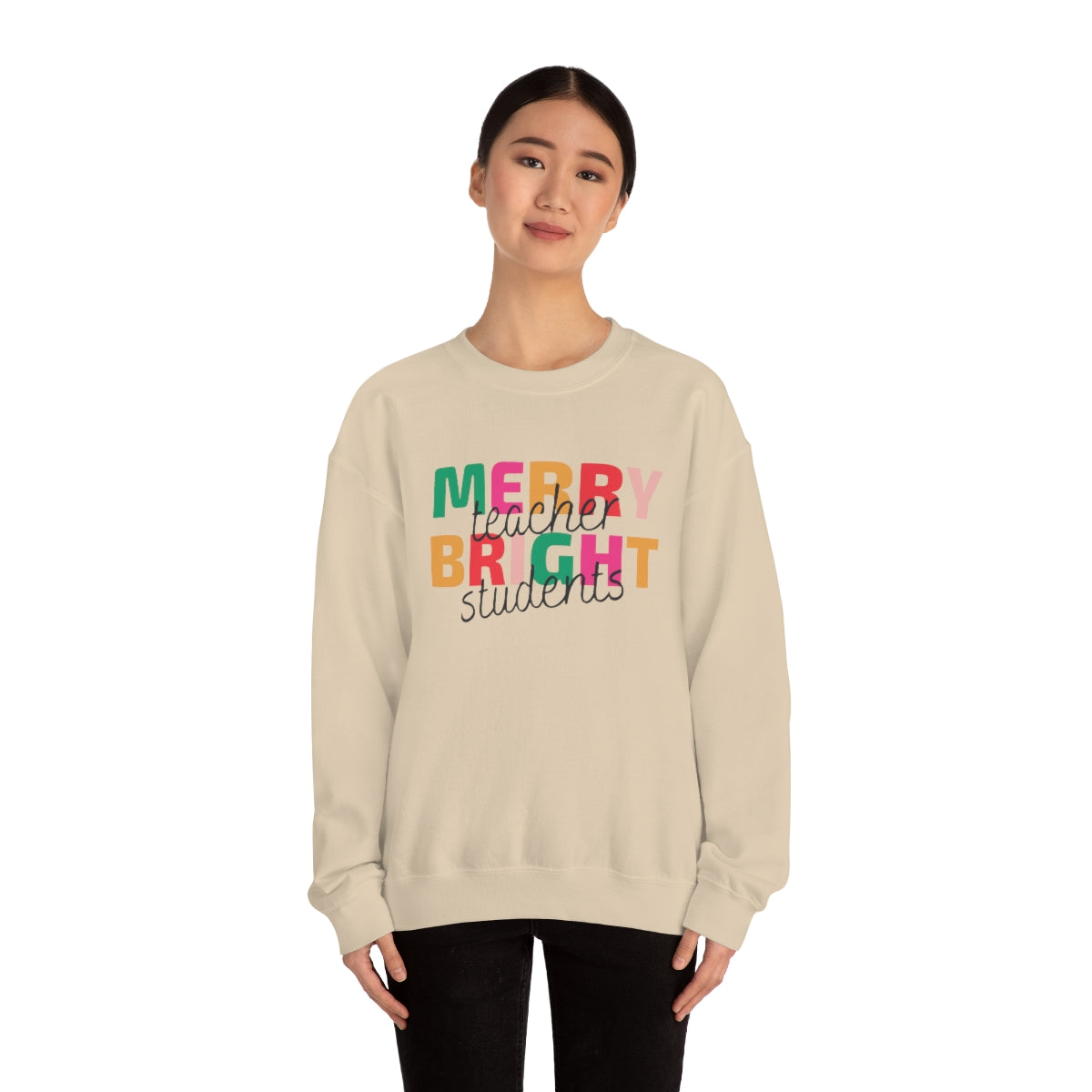 Merry Teacher Bright Students Unisex Heavy Blend™ Crewneck Sweatshirt