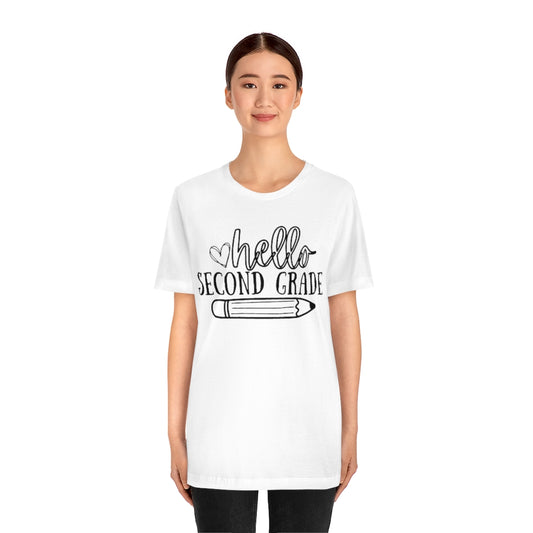 Hello Second Grade Unisex Jersey Short Sleeve Tee