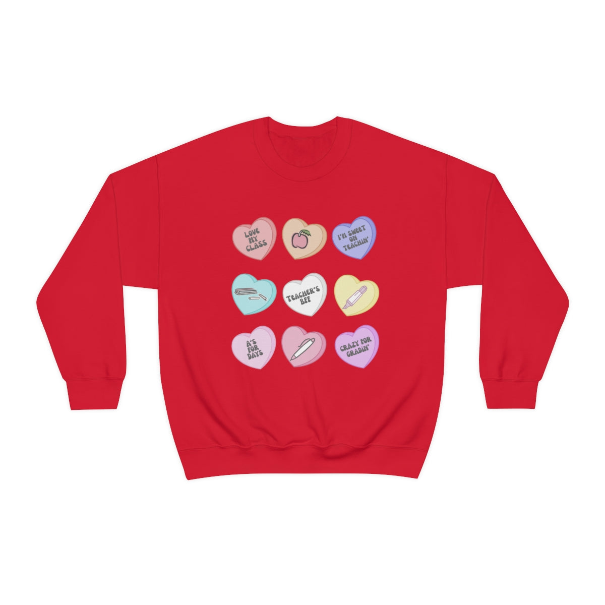 Teacher Conversation Hearts Unisex Heavy Blend™ Crewneck Sweatshirt