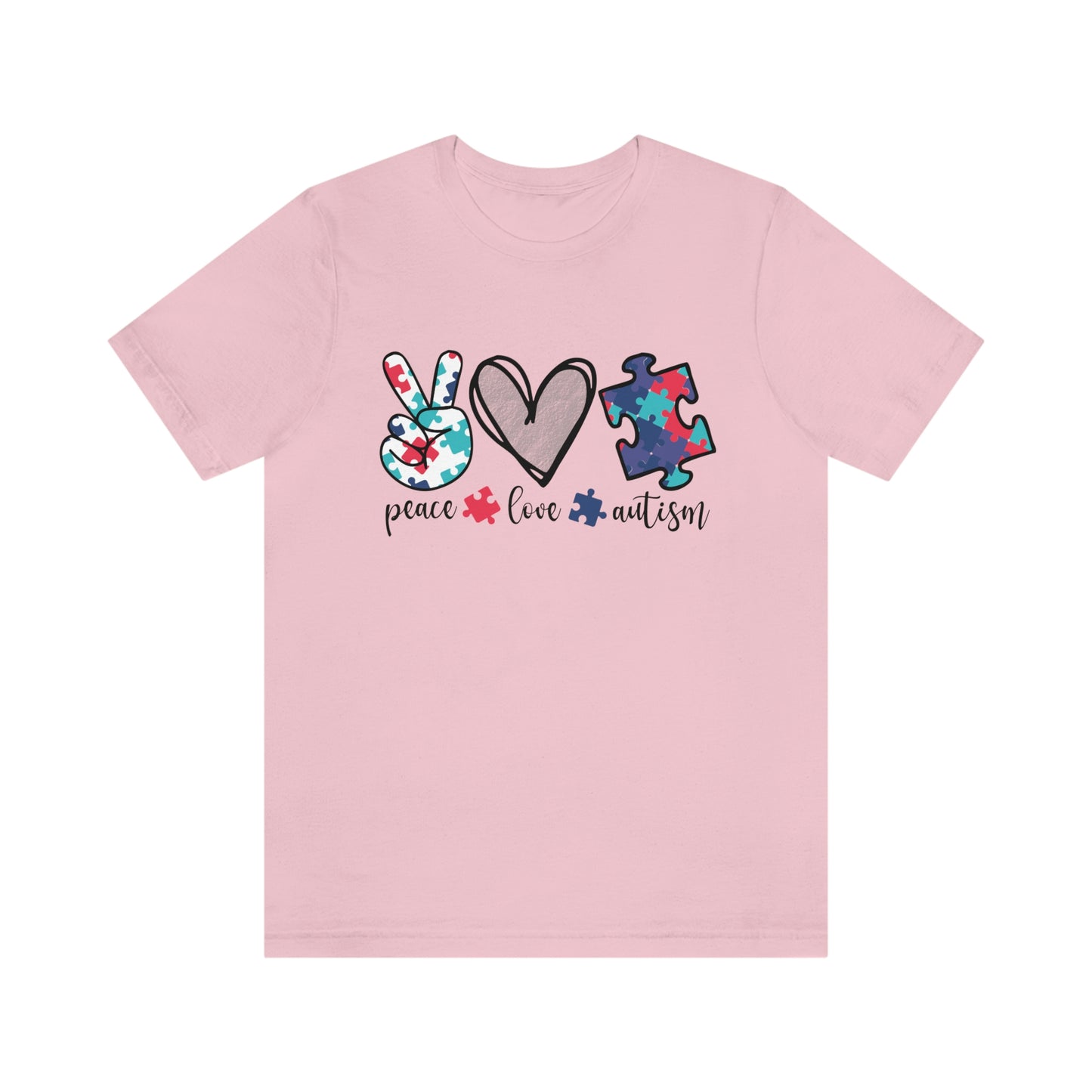 Peace Love Autism Unisex Jersey Short Sleeve Tee