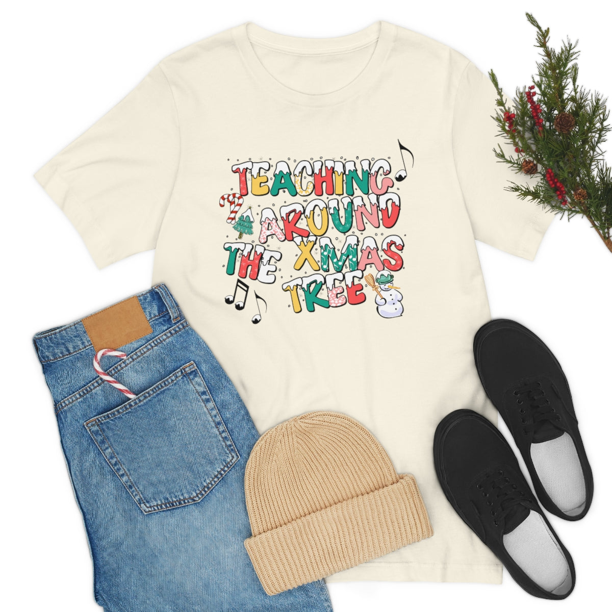 Teaching Around the Xmas Tree Unisex Jersey Short Sleeve Tee