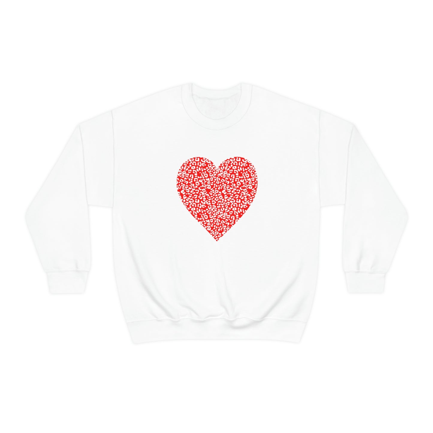 Leopard Heart Print Unisex Heavy Blend™ Crewneck Sweatshirt