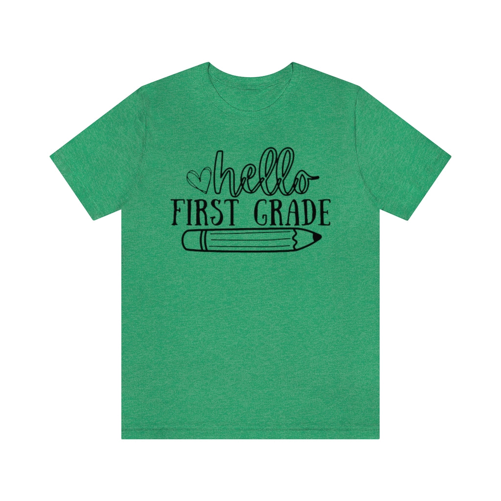 Hello First Grade Unisex Jersey Short Sleeve Tee