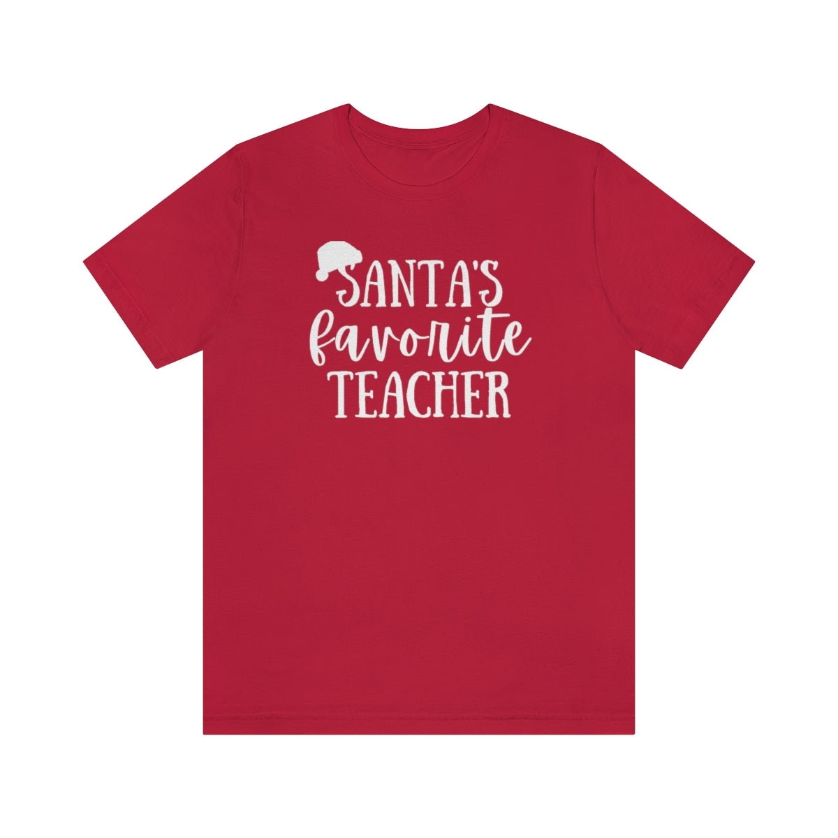 Santa's Favorite Teacher Unisex Jersey Short Sleeve Tee