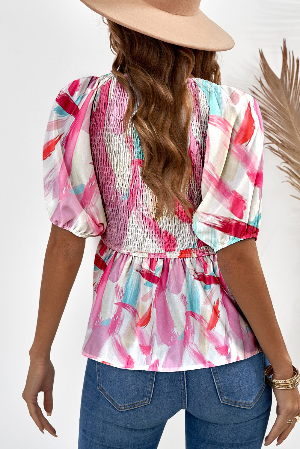 Sunrise Splendor Printed Babydoll Blouse