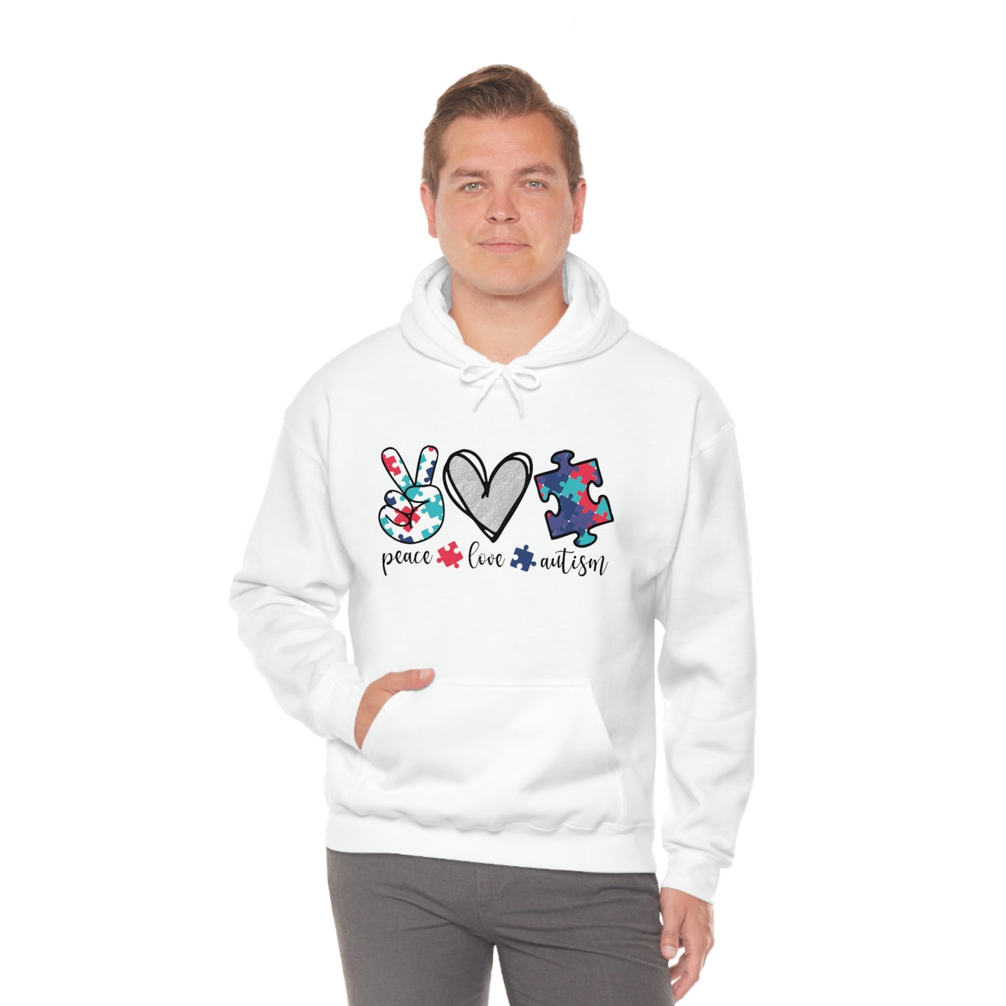 Peace Love Autism Unisex Hoodie