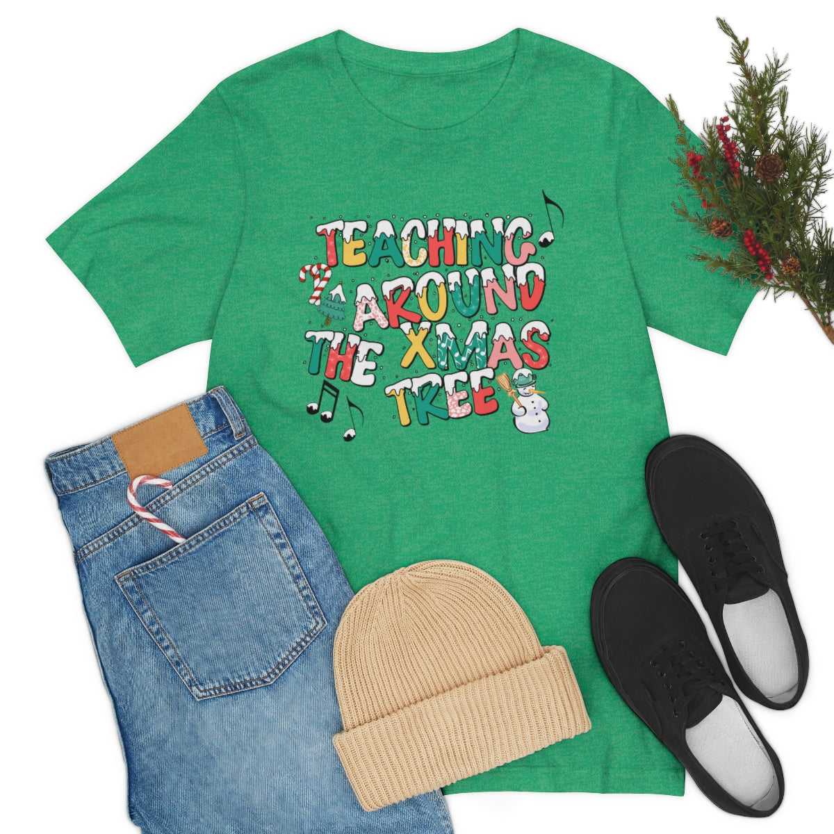 Teaching Around the Xmas Tree Unisex Jersey Short Sleeve Tee