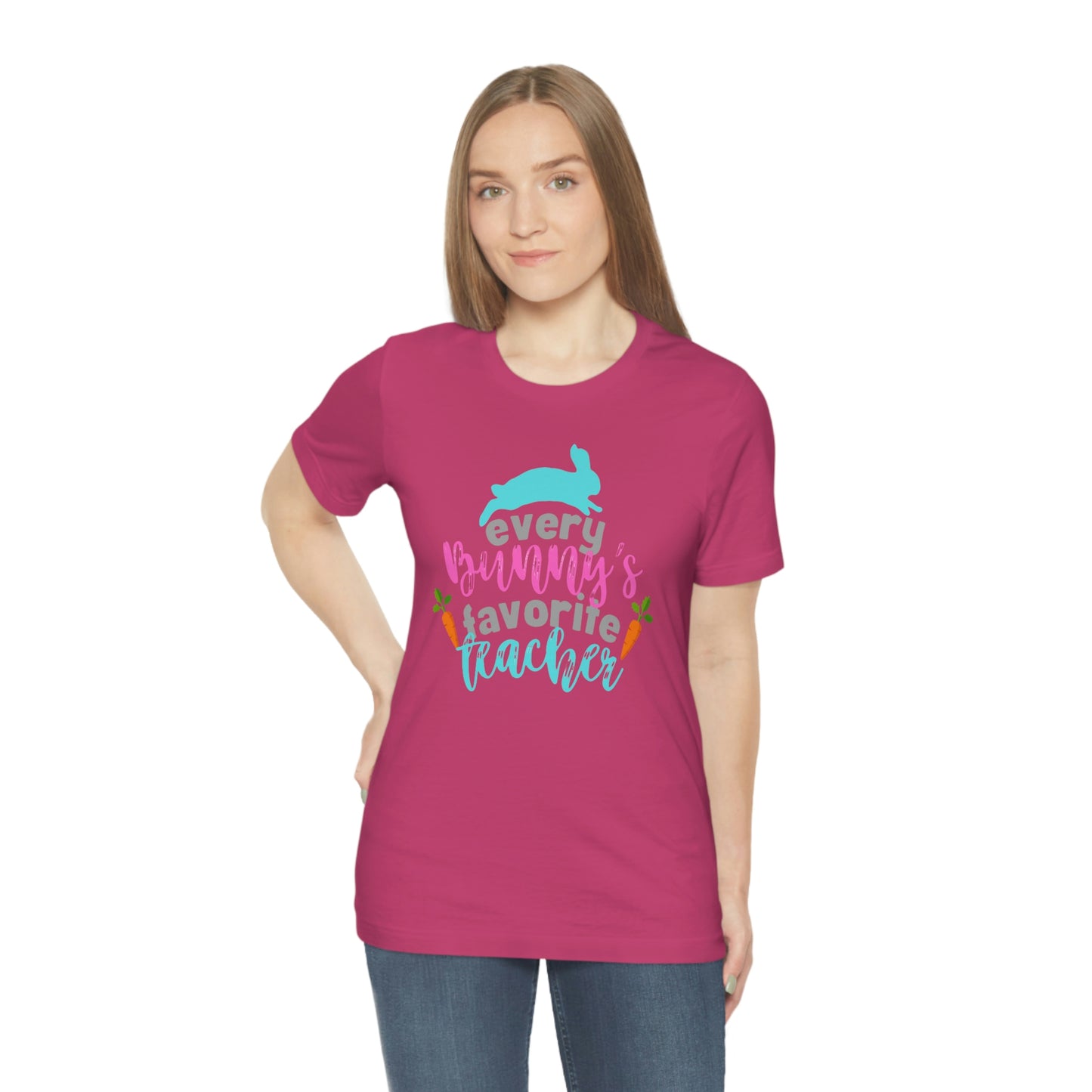 Every Bunny's Favorite Teacher Unisex Jersey Short Sleeve Tee