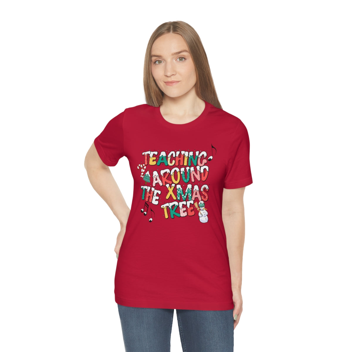 Teaching Around the Xmas Tree Unisex Jersey Short Sleeve Tee