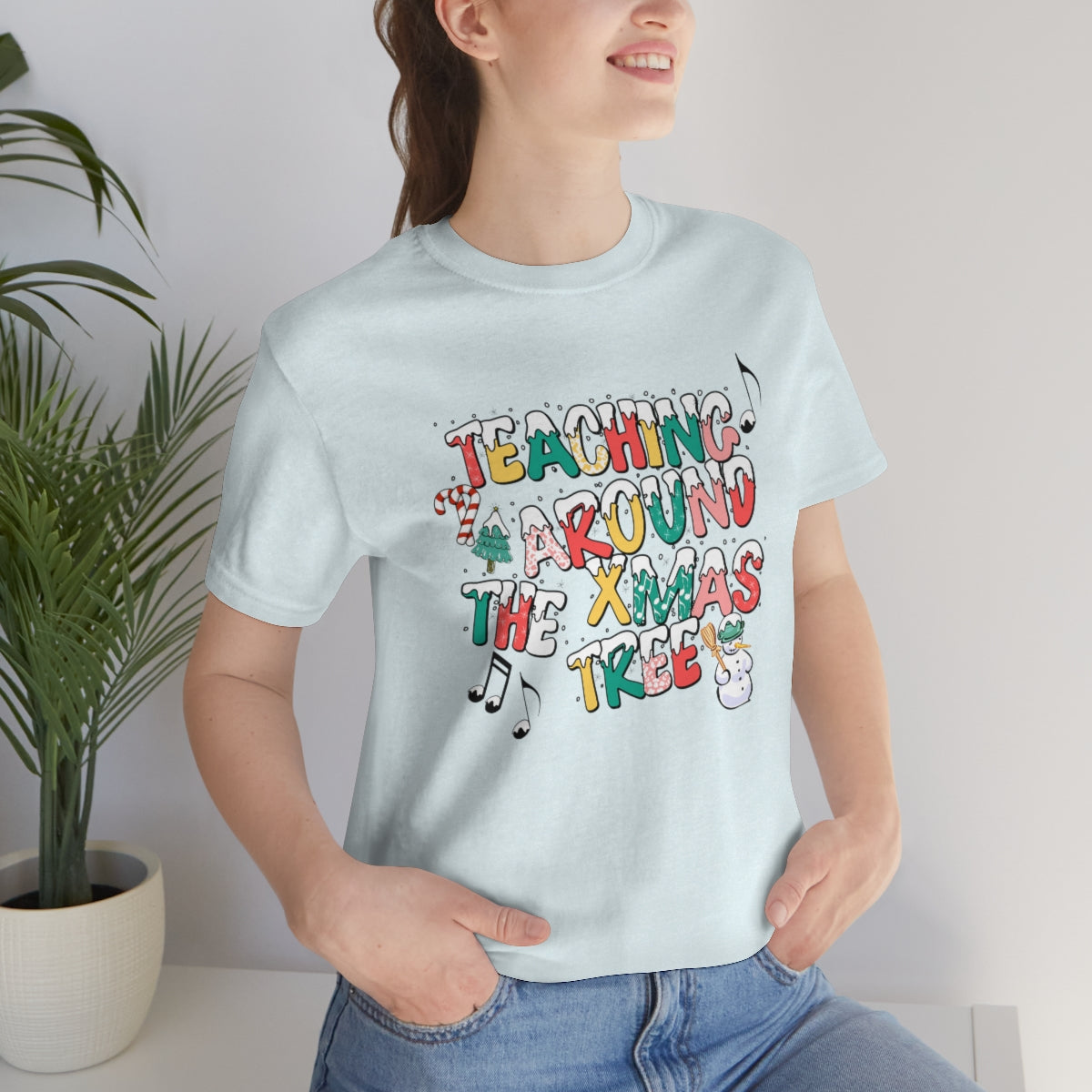 Teaching Around the Xmas Tree Unisex Jersey Short Sleeve Tee