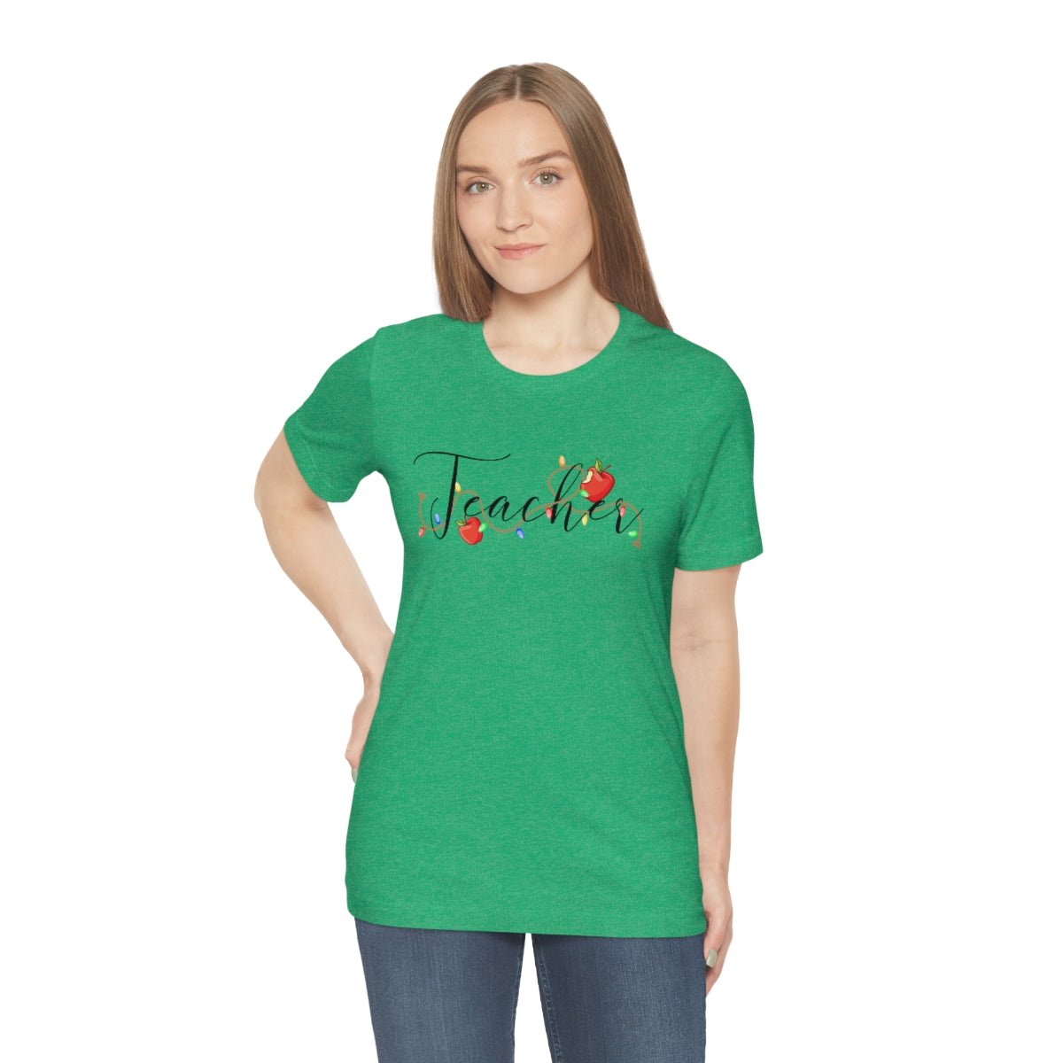 Holiday Lights Teacher Unisex Jersey Short Sleeve Tee