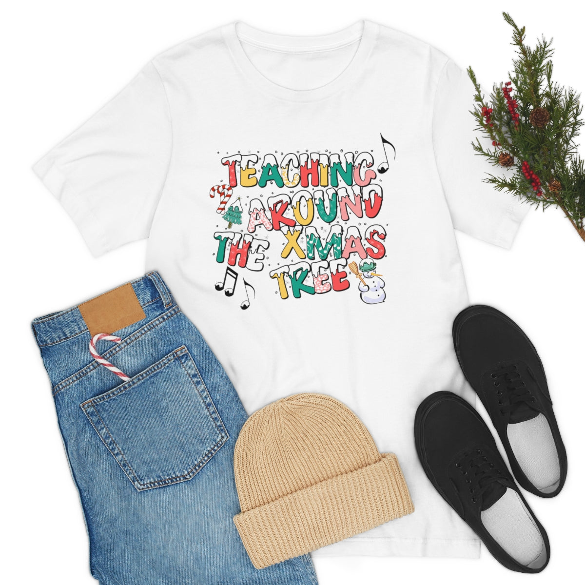 Teaching Around the Xmas Tree Unisex Jersey Short Sleeve Tee