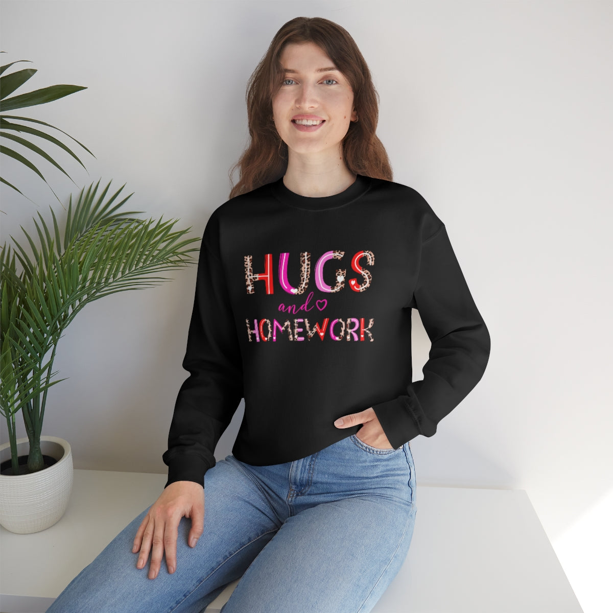 Hugs and Homework Unisex Heavy Blend™ Crewneck Sweatshirt