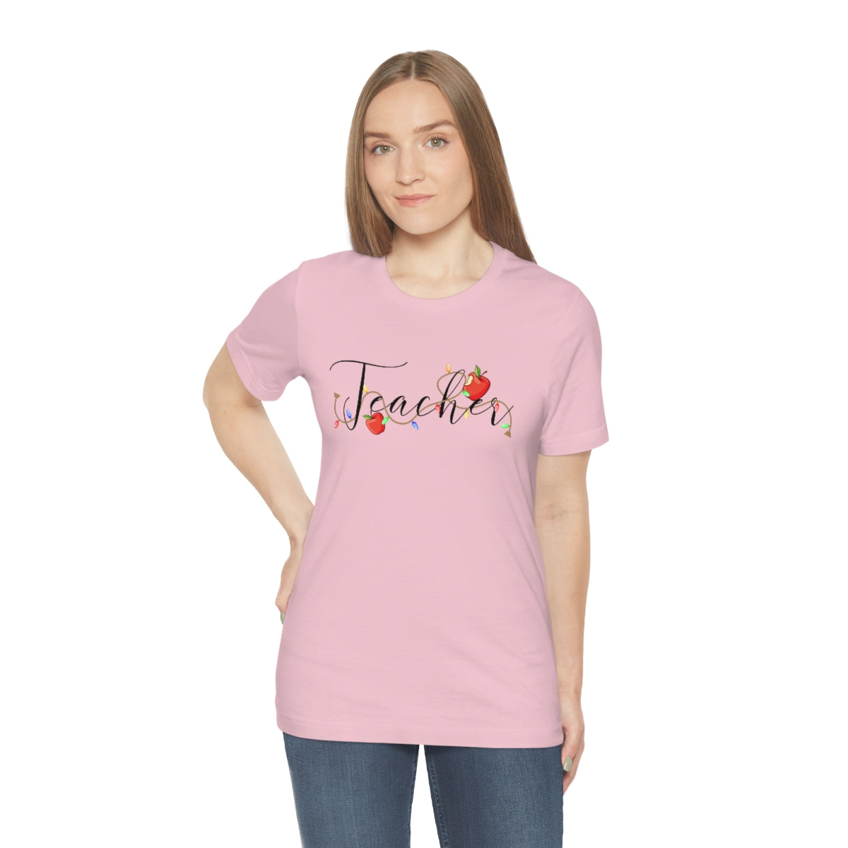 Holiday Lights Teacher Unisex Jersey Short Sleeve Tee