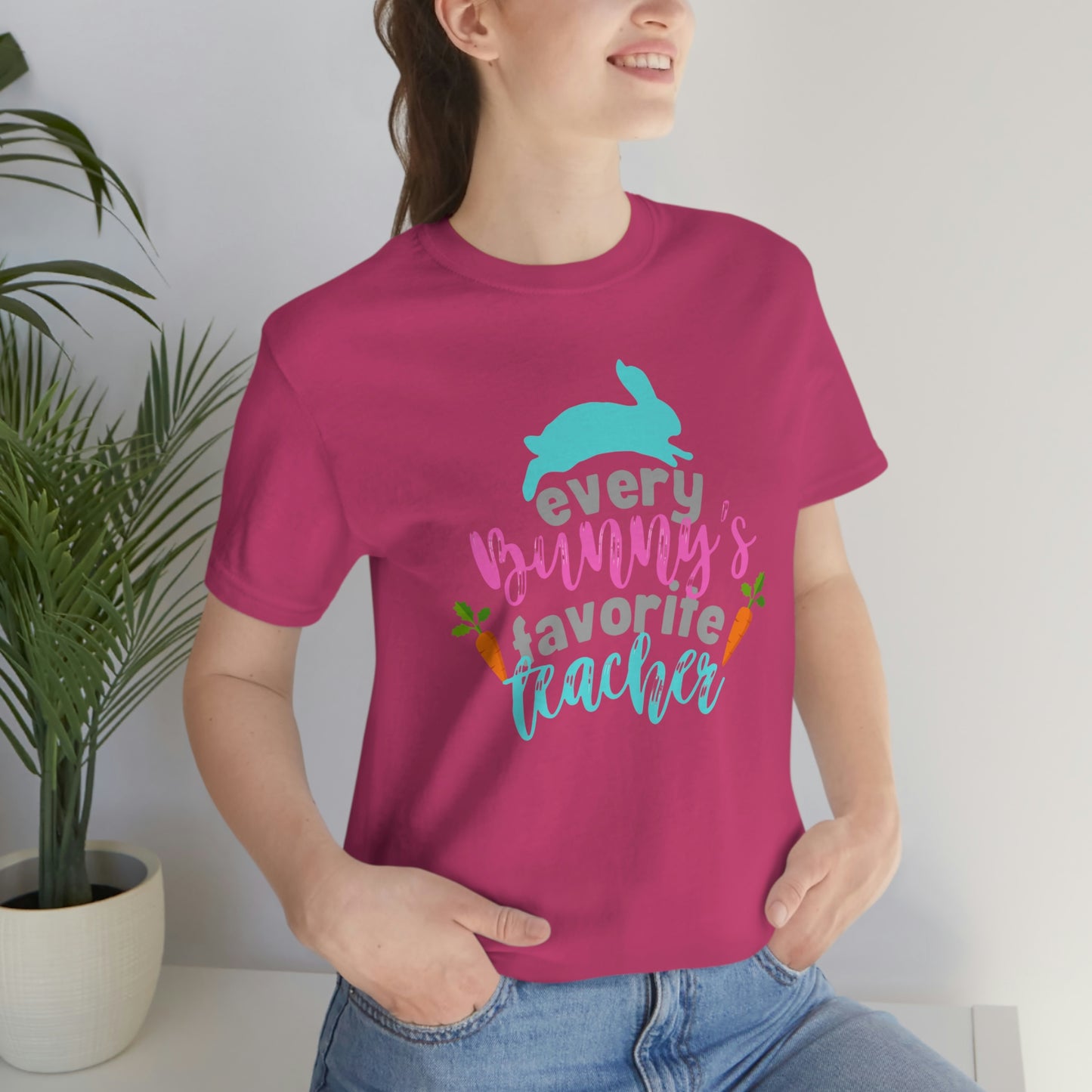 Every Bunny's Favorite Teacher Unisex Jersey Short Sleeve Tee