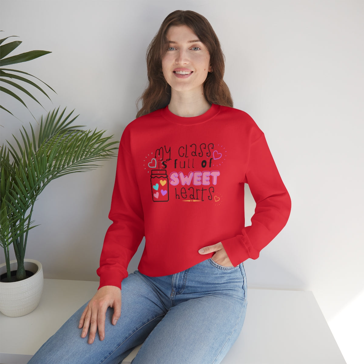 My Class is Full of Sweet Hearts Unisex Heavy Blend™ Crewneck Sweatshirt