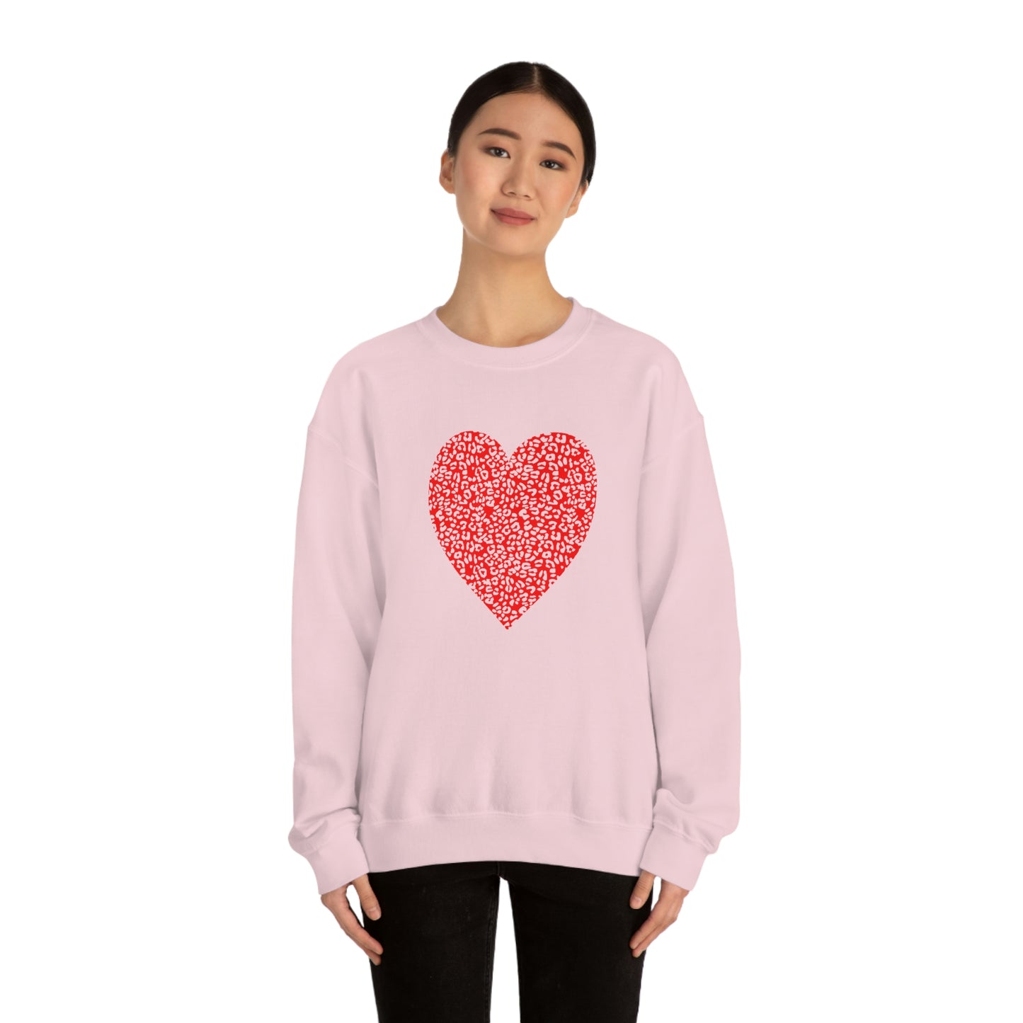 Leopard Heart Print Unisex Heavy Blend™ Crewneck Sweatshirt