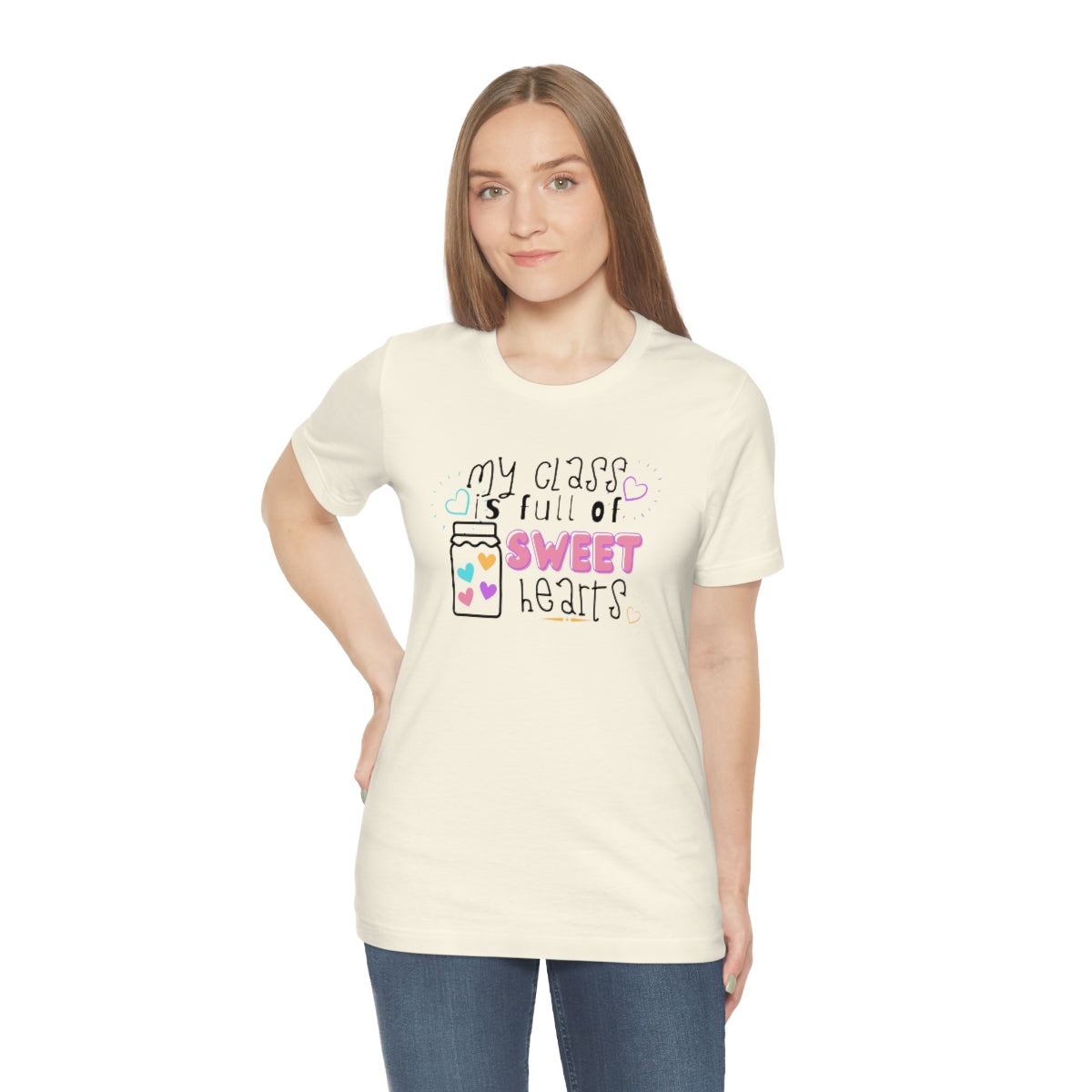 My Class is Full of Sweet Hearts Unisex Jersey Short Sleeve Tee