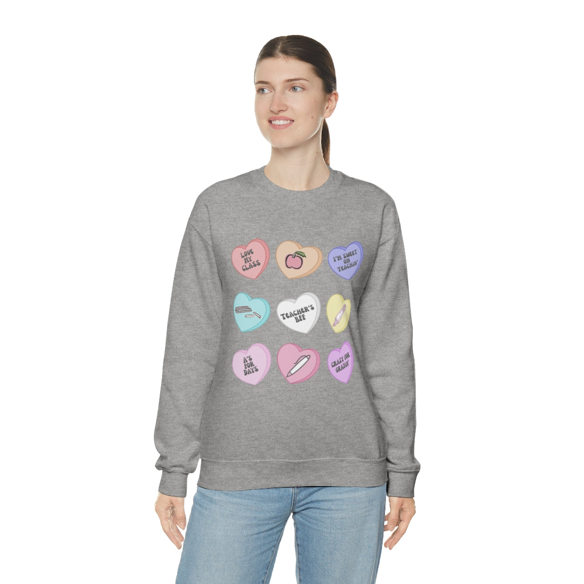 Teacher Conversation Hearts Unisex Heavy Blend™ Crewneck Sweatshirt