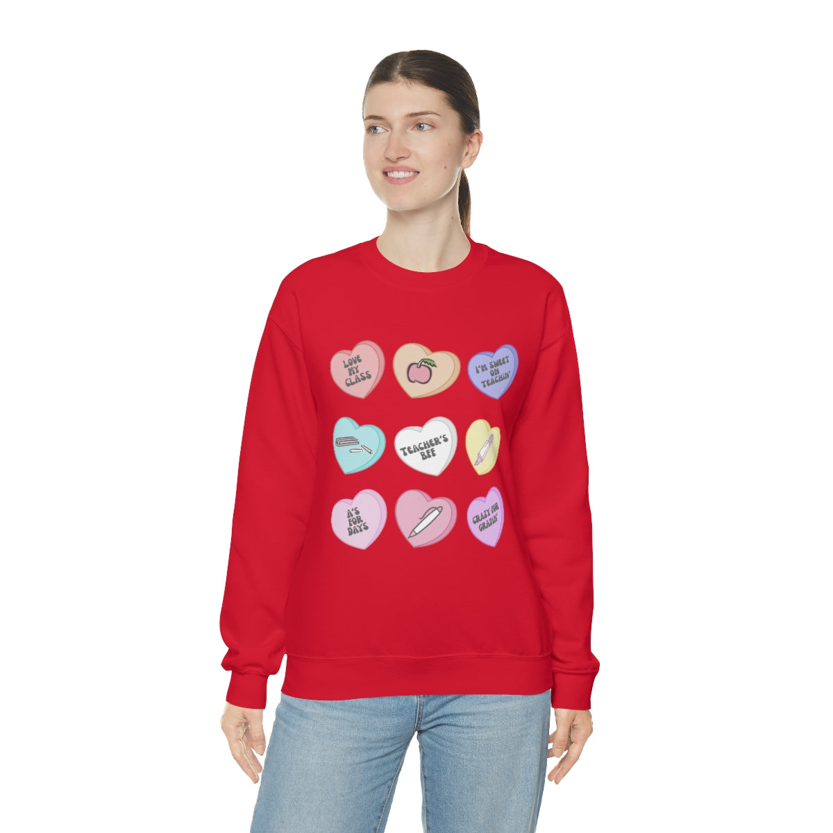 Teacher Conversation Hearts Unisex Heavy Blend™ Crewneck Sweatshirt