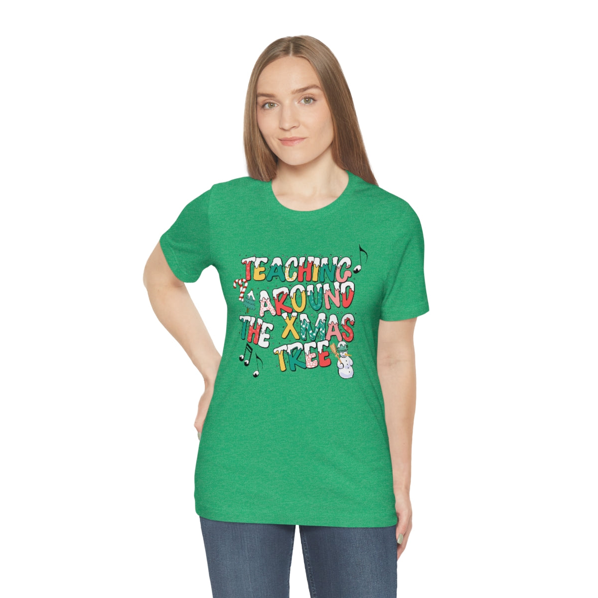 Teaching Around the Xmas Tree Unisex Jersey Short Sleeve Tee