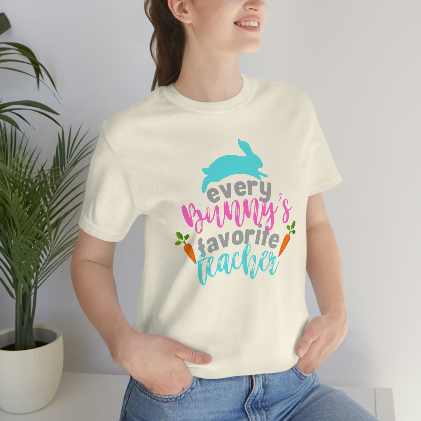 Every Bunny's Favorite Teacher Unisex Jersey Short Sleeve Tee