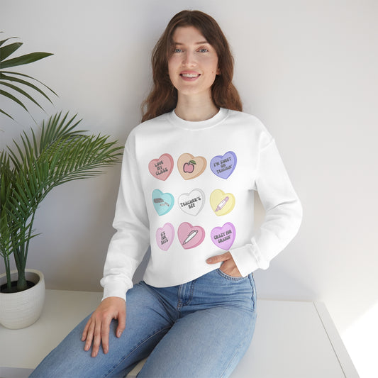 Teacher Conversation Hearts Unisex Heavy Blend™ Crewneck Sweatshirt