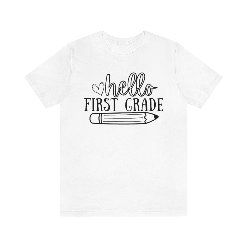 Hello First Grade Unisex Jersey Short Sleeve Tee