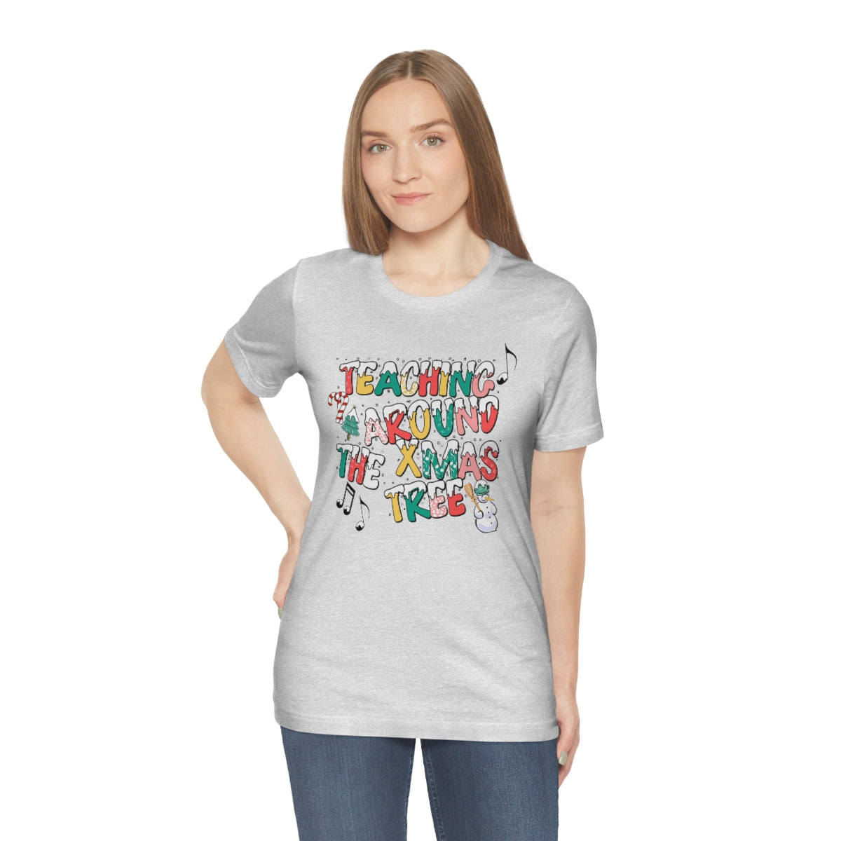 Teaching Around the Xmas Tree Unisex Jersey Short Sleeve Tee