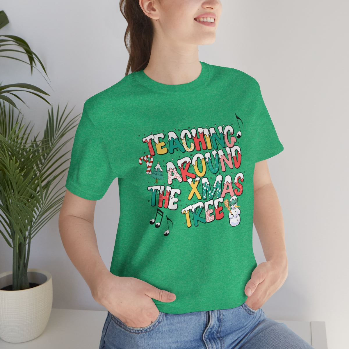 Teaching Around the Xmas Tree Unisex Jersey Short Sleeve Tee