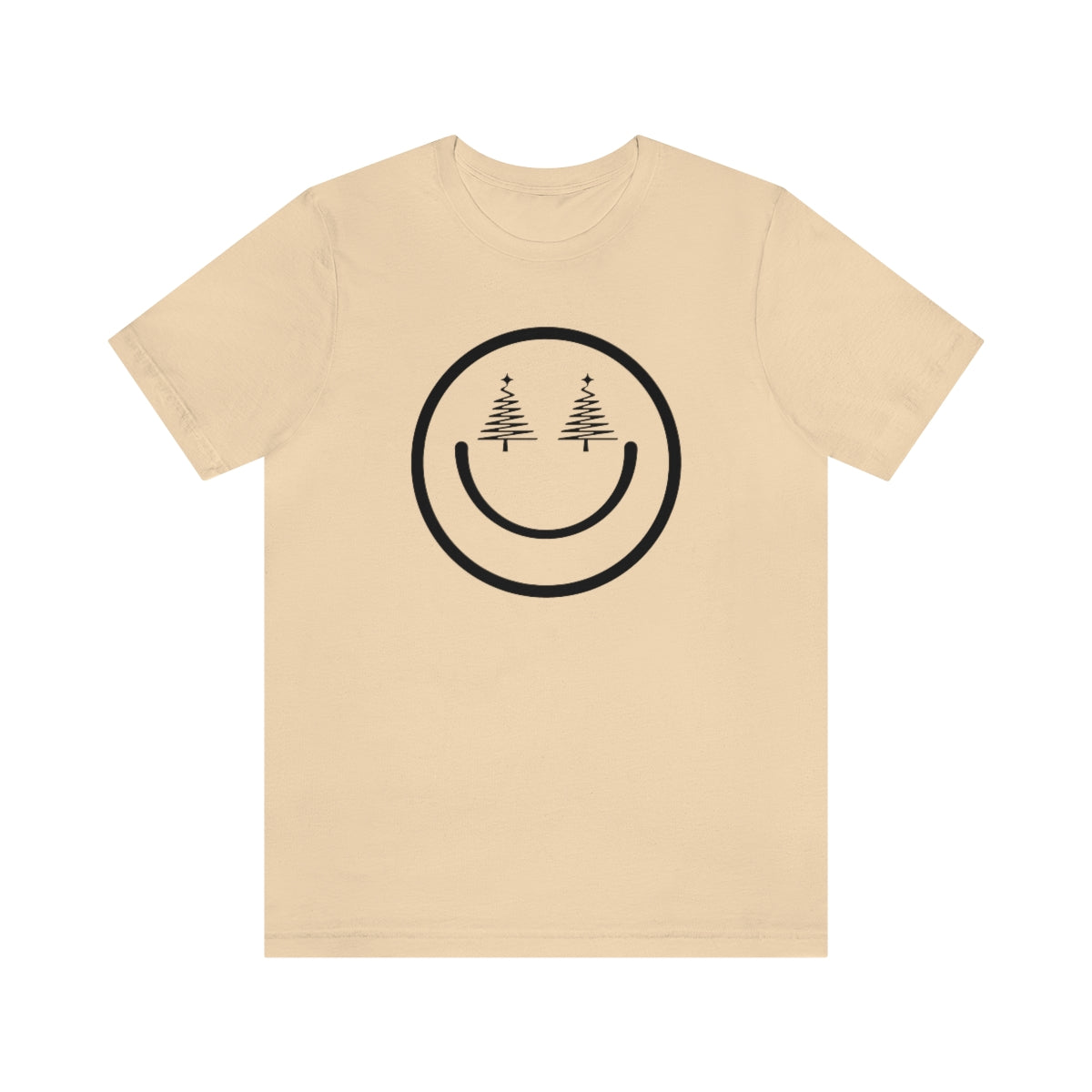 Smiley Face Holiday Trees Unisex Jersey Short Sleeve Tee