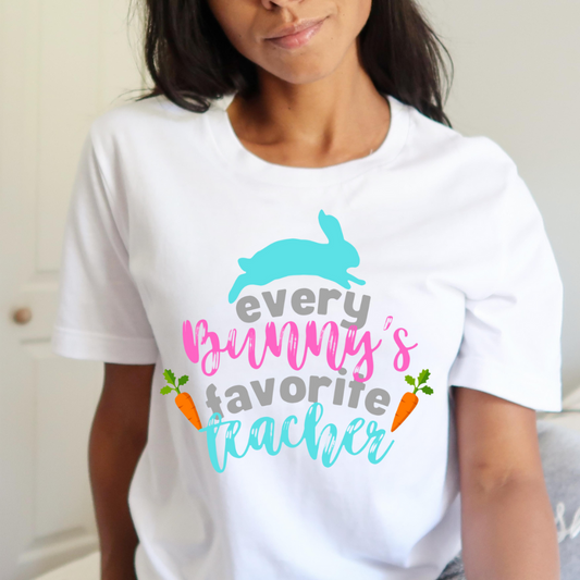 Every Bunny's Favorite Teacher Unisex Jersey Short Sleeve Tee