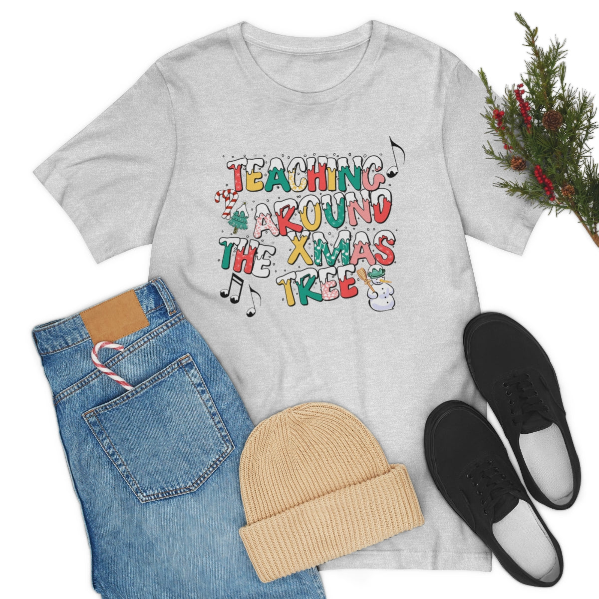 Teaching Around the Xmas Tree Unisex Jersey Short Sleeve Tee