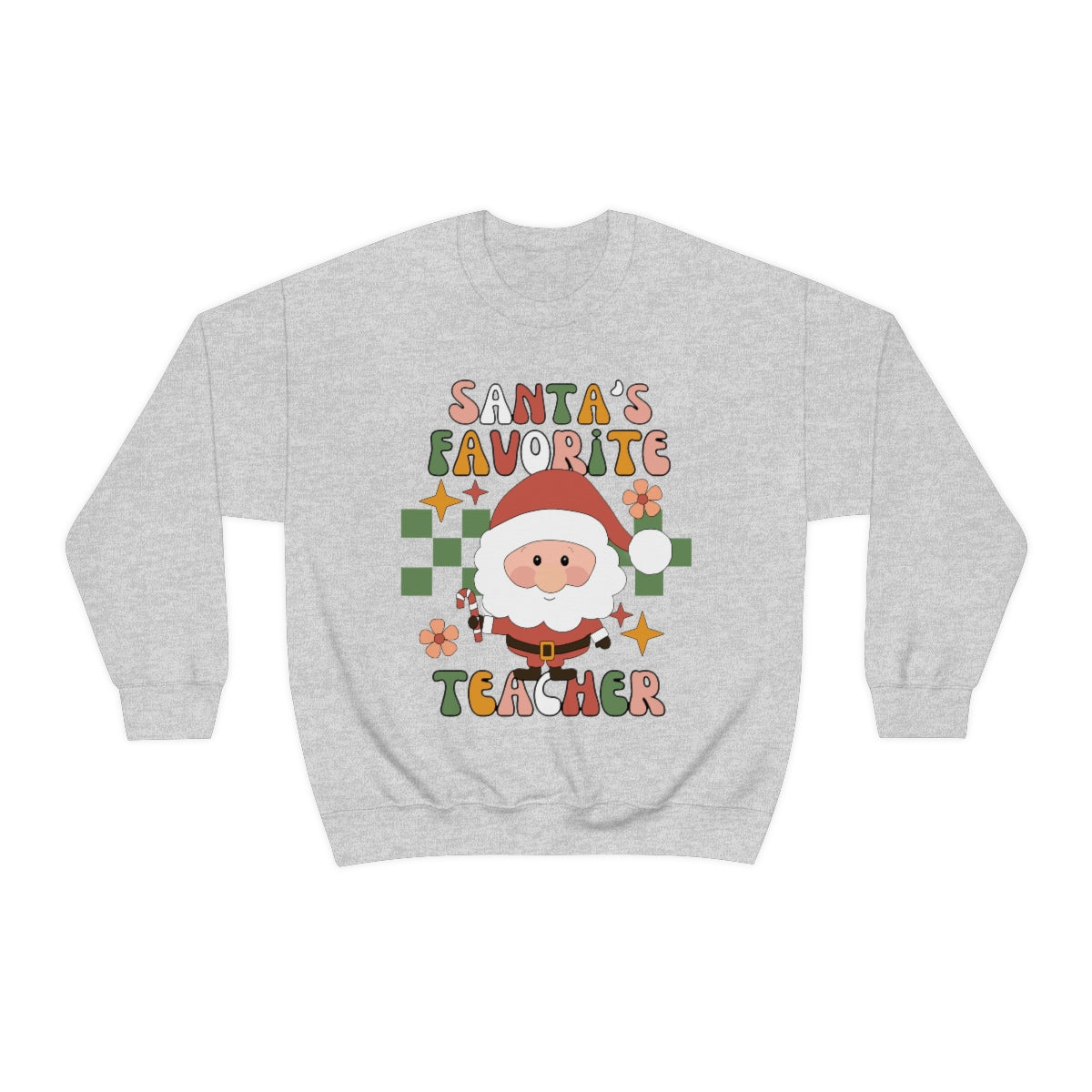 Santa's Favorite Teacher Retro Unisex Heavy Blend™ Crewneck Sweatshirt