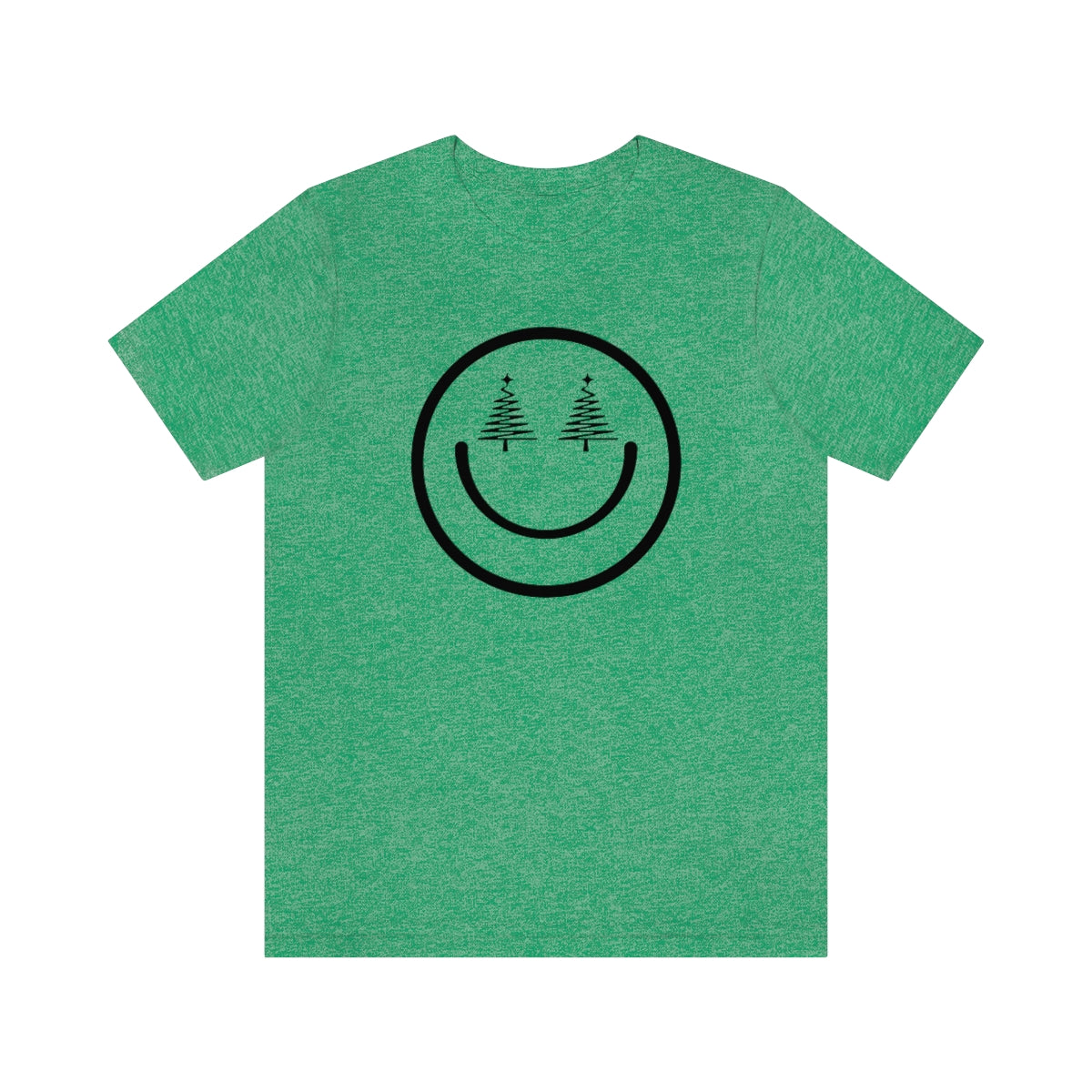 Smiley Face Holiday Trees Unisex Jersey Short Sleeve Tee