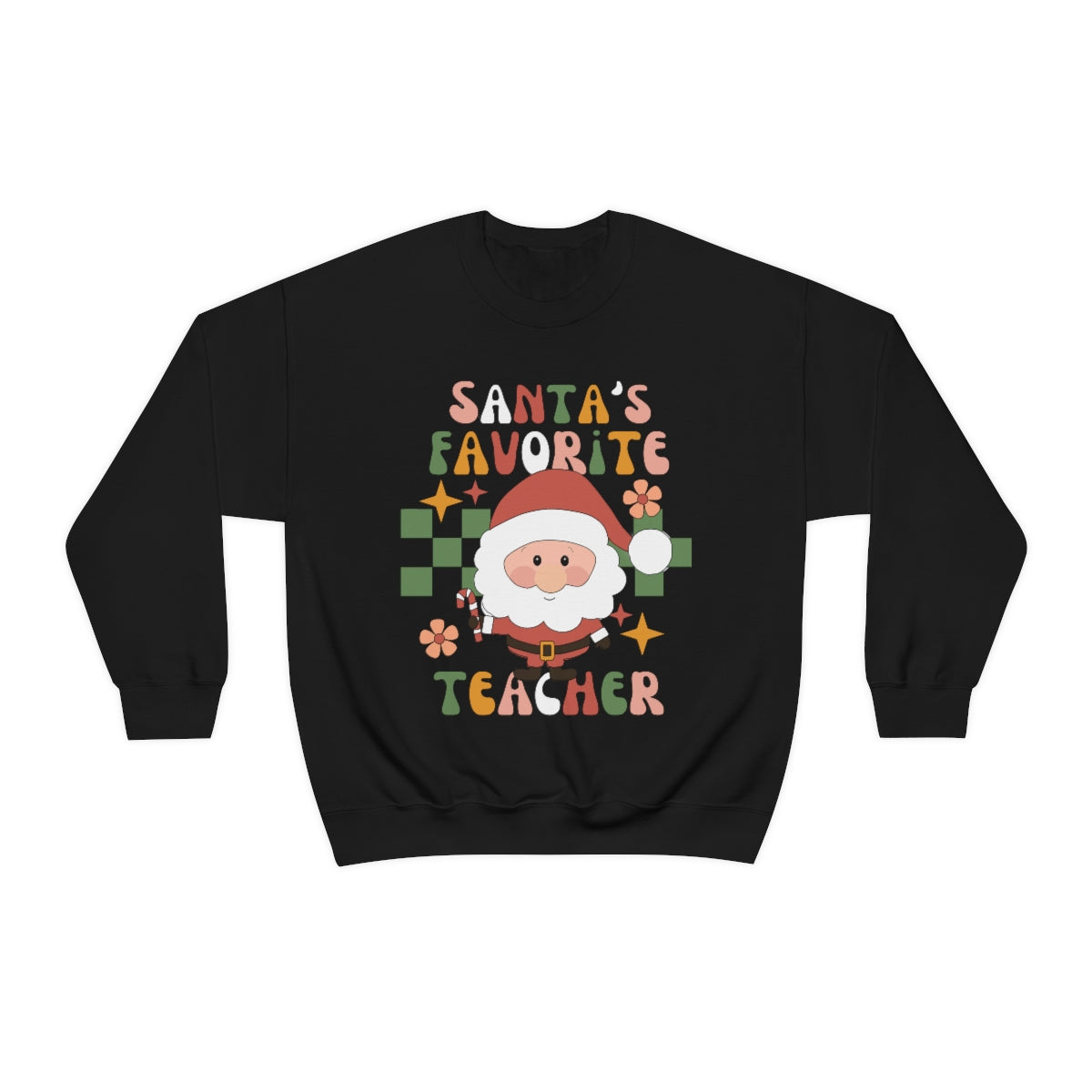 Santa's Favorite Teacher Retro Unisex Heavy Blend™ Crewneck Sweatshirt