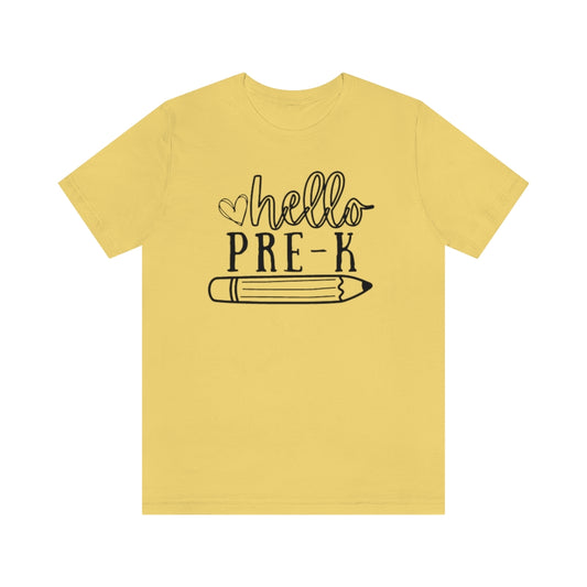 Hello Pre-K Unisex Jersey Short Sleeve Tee