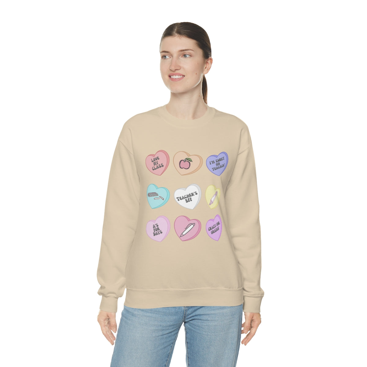 Teacher Conversation Hearts Unisex Heavy Blend™ Crewneck Sweatshirt