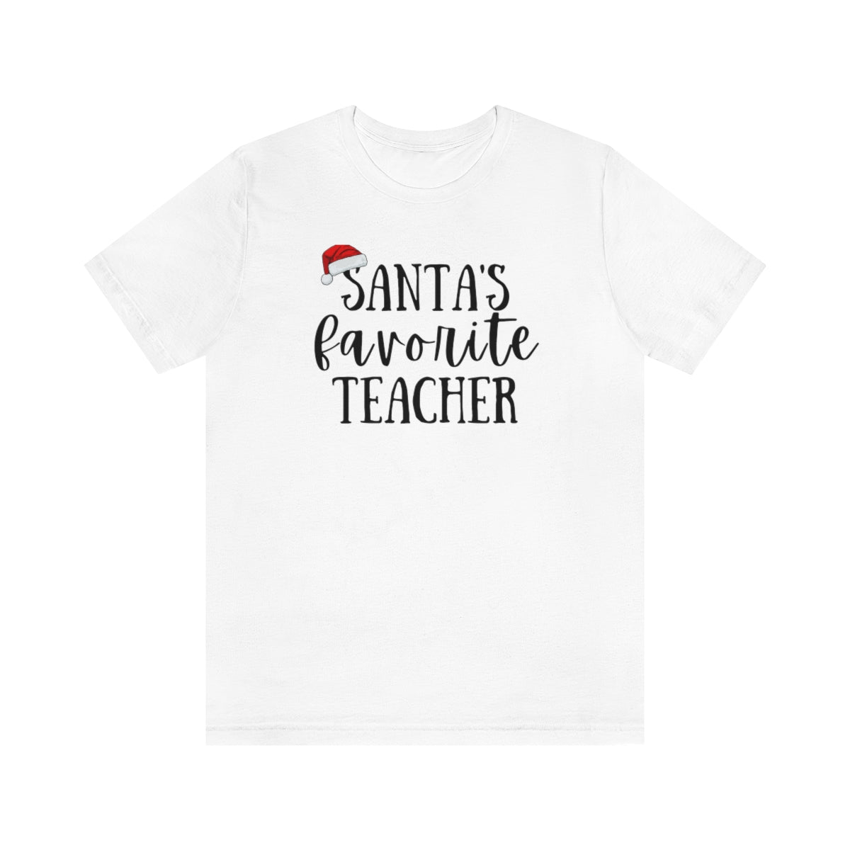 Santa's Favorite Teacher Unisex Jersey Short Sleeve Tee