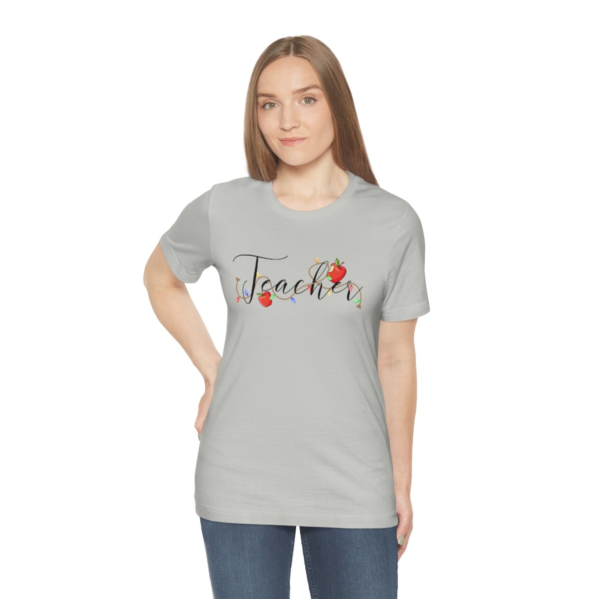 Holiday Lights Teacher Unisex Jersey Short Sleeve Tee