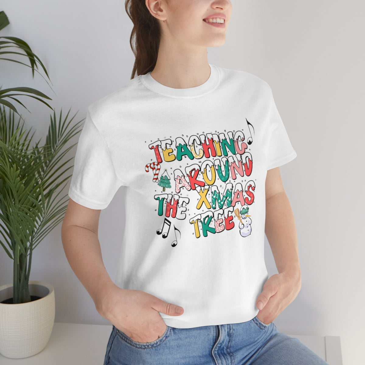 Teaching Around the Xmas Tree Unisex Jersey Short Sleeve Tee